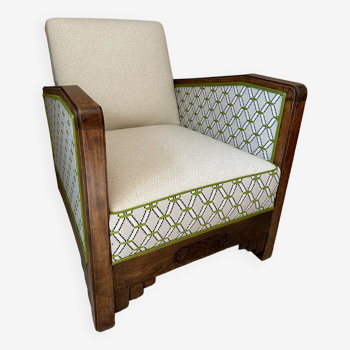 Reupholstered Art Deco armchair