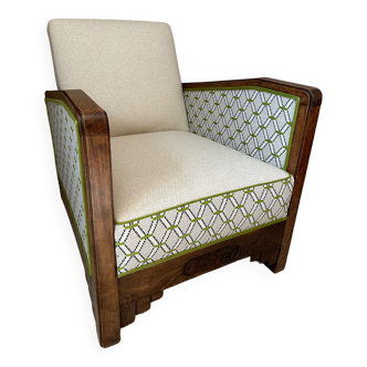 Reupholstered Art Deco armchair