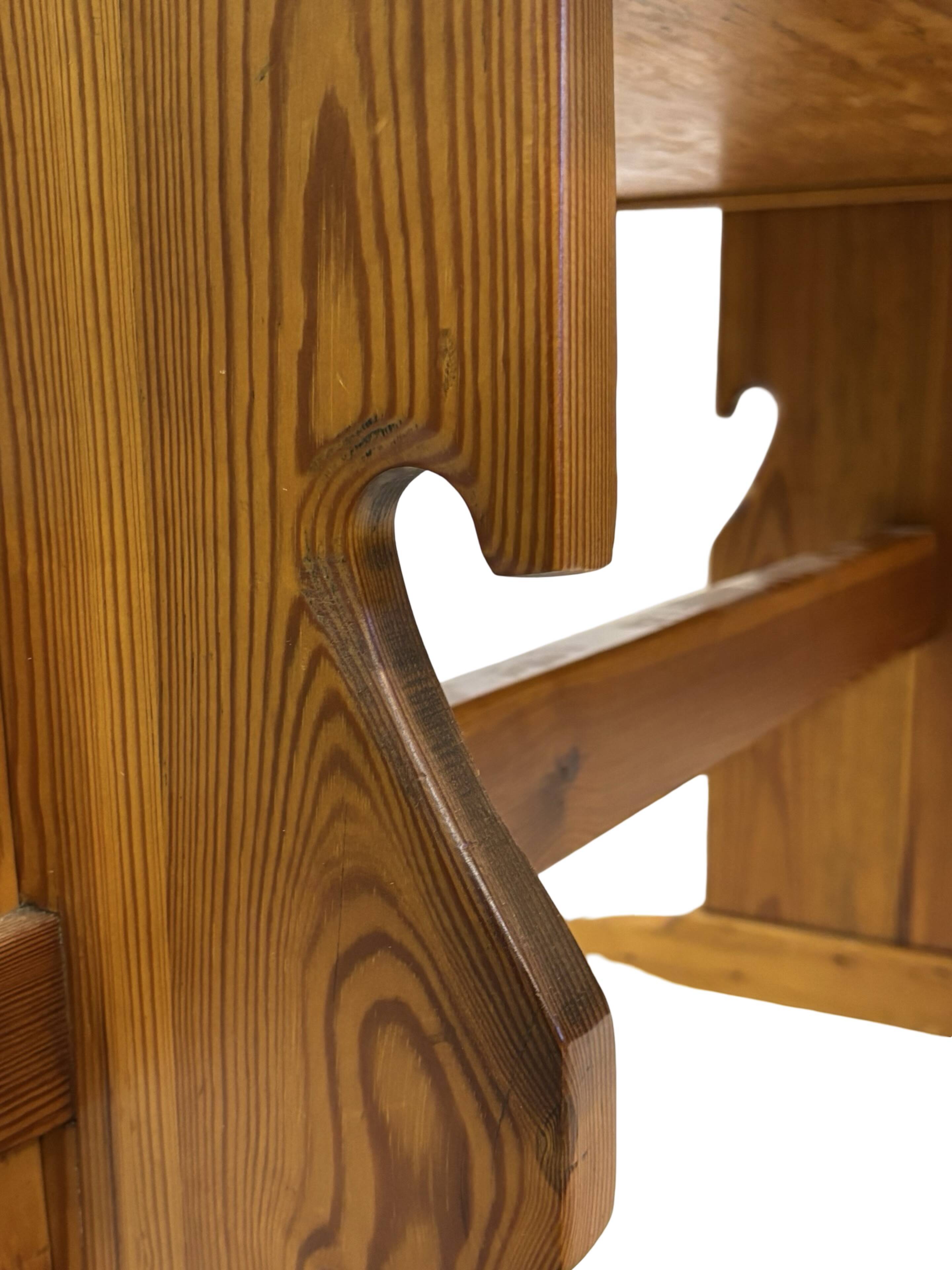 Vintage Pinewood Dining Table Desk with Drawer 60s Design