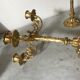 Pair of golden brass candlesticks