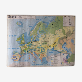 Vintage school map, Europe