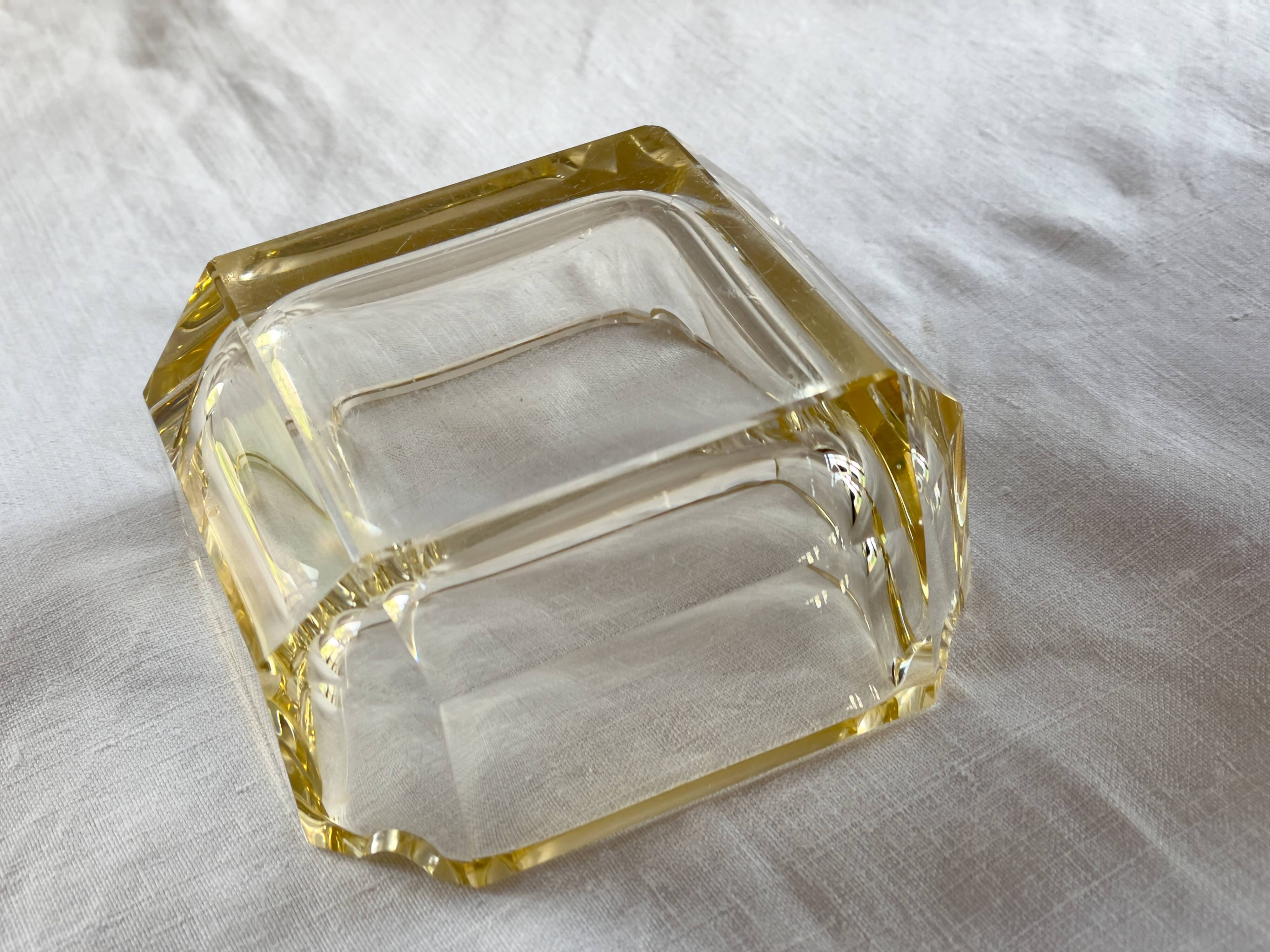 Baccarat Art Deco crystal square ashtray