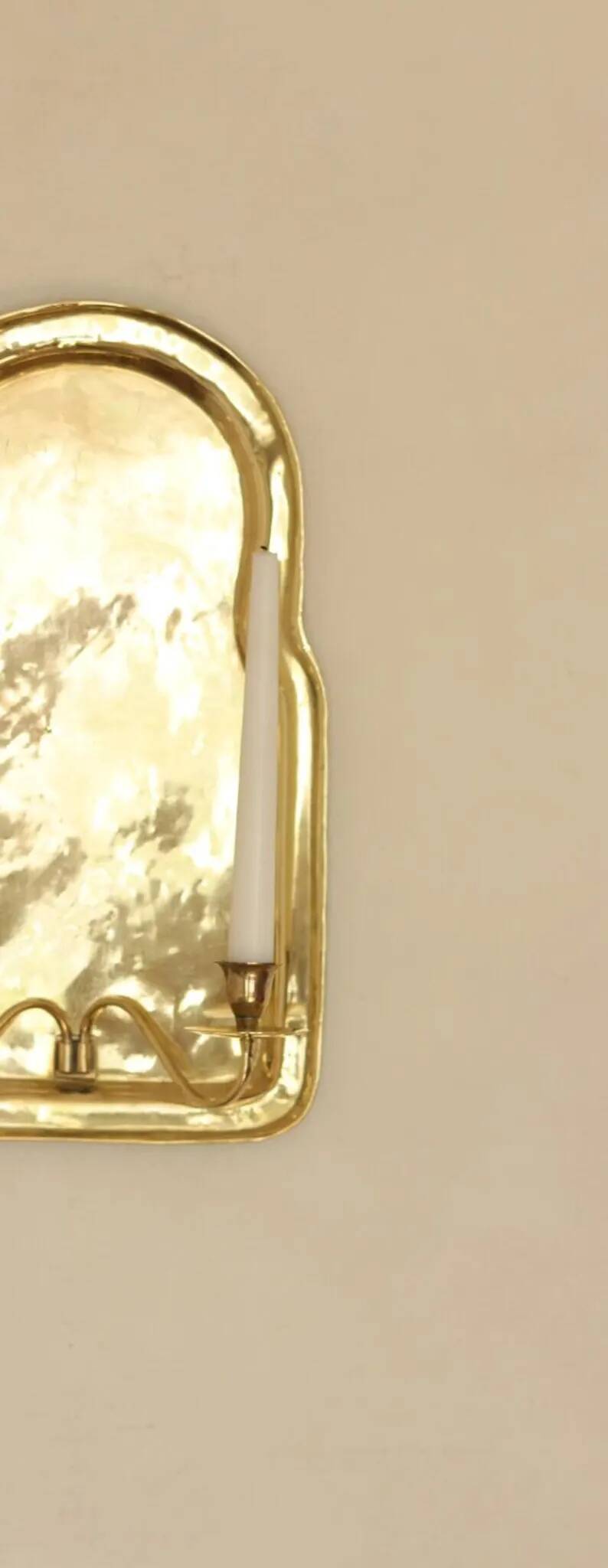 Pair of Swedish Mid Century Brass Wall Sconces