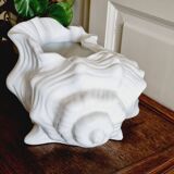 Cache pot coquillage barbotine blanche