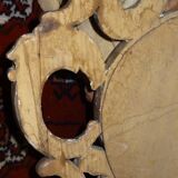 Carved and gilded wooden mirror with gold leaf 46 x 103 cm