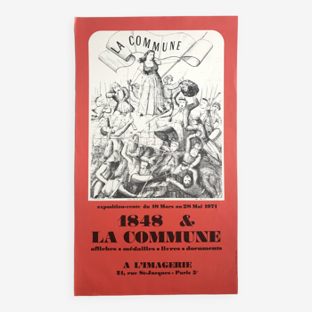 1848 & La Commune / A l'Imagerie, 1971. Original duotone poster on matte paper