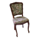 Chaise style Louis XV en bois et tissu fleuri