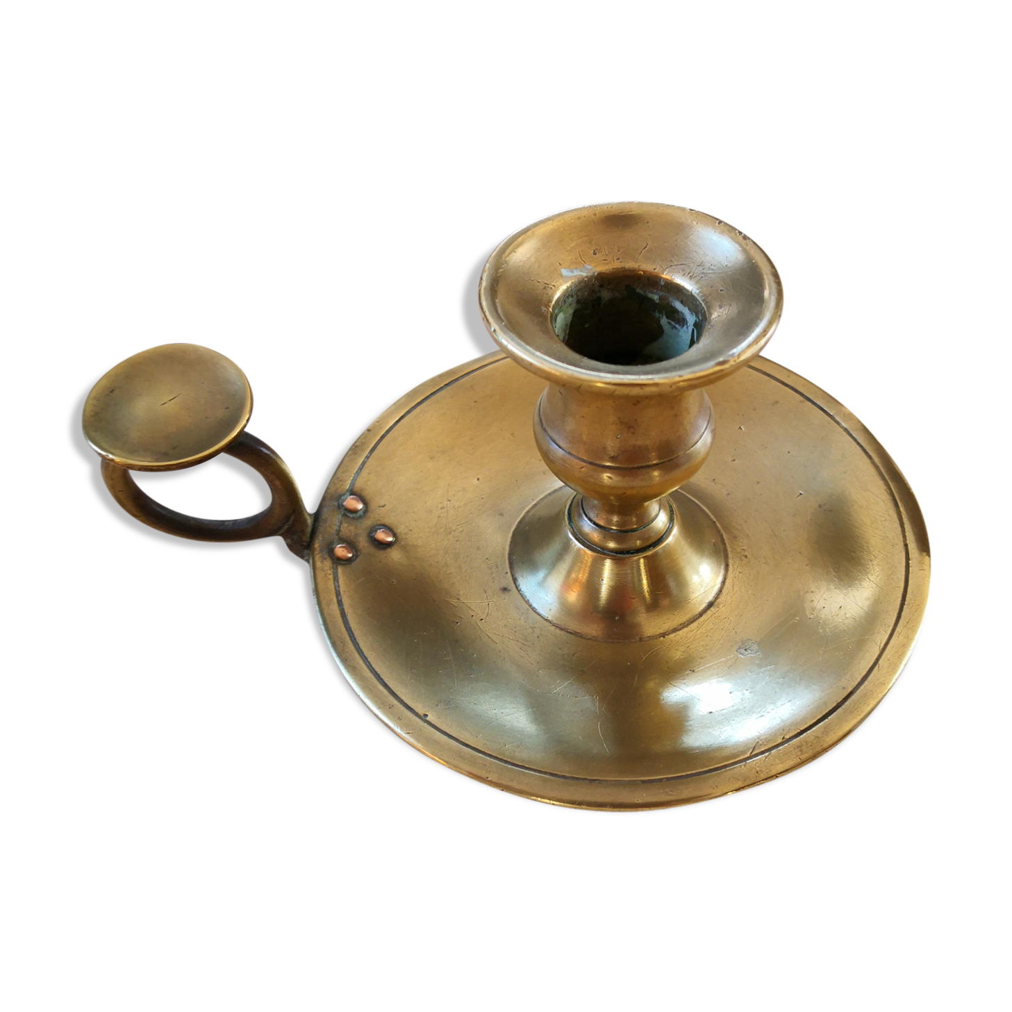 19th century brass cellar rat bougeoir