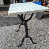 Table de café en fonte et dessus marbre