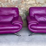 Pair of 80s leather sofas