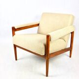 Vintage beige boucle loop armchair, 1970s