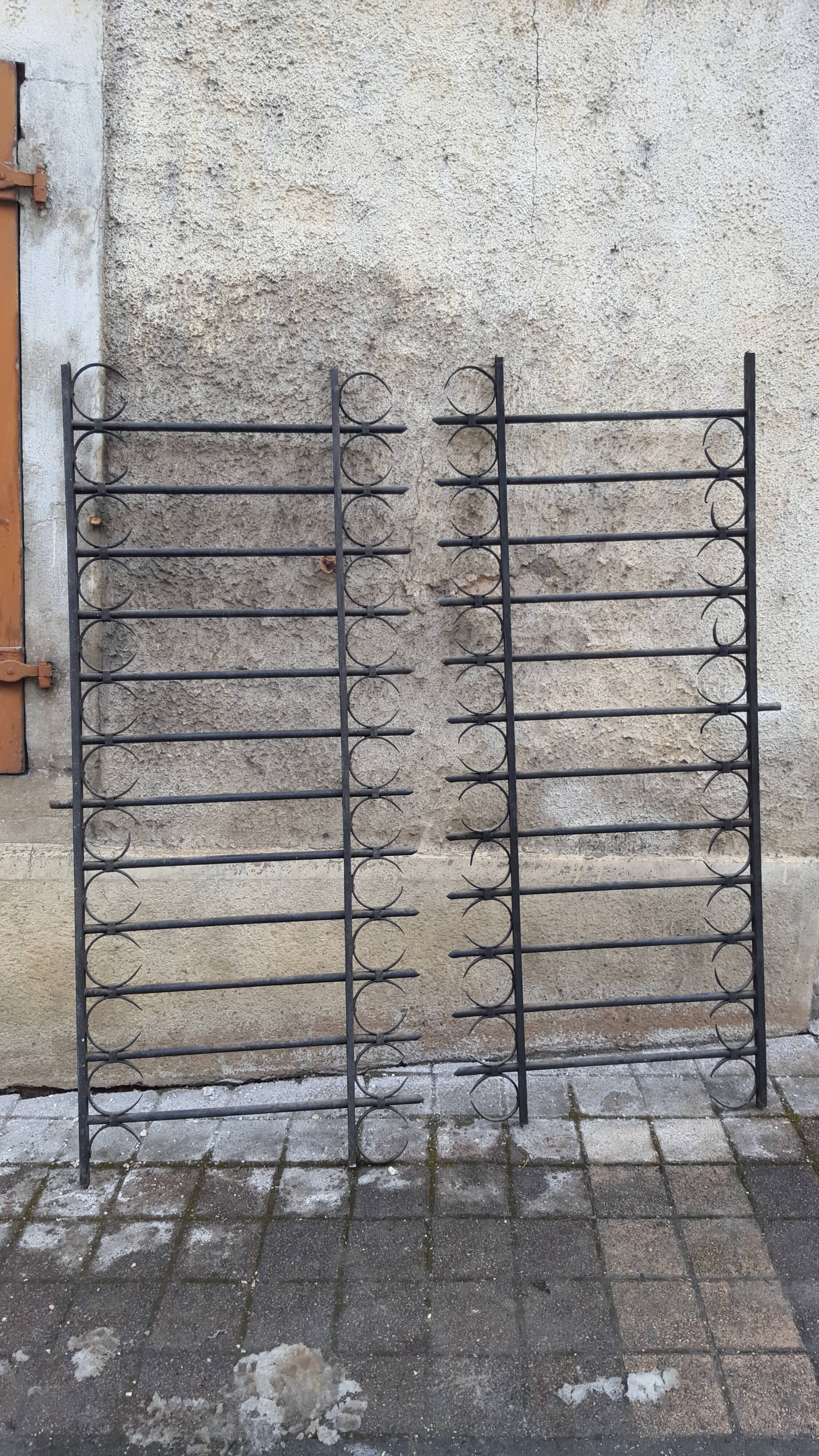 Wrought iron garden grids