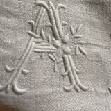 6 towels XIXth s linen and damask silk A M