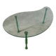 Old bean coffee table free form glass top Italian design 80s vintage