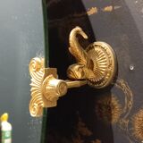 Mirror and complete bathroom accessories set