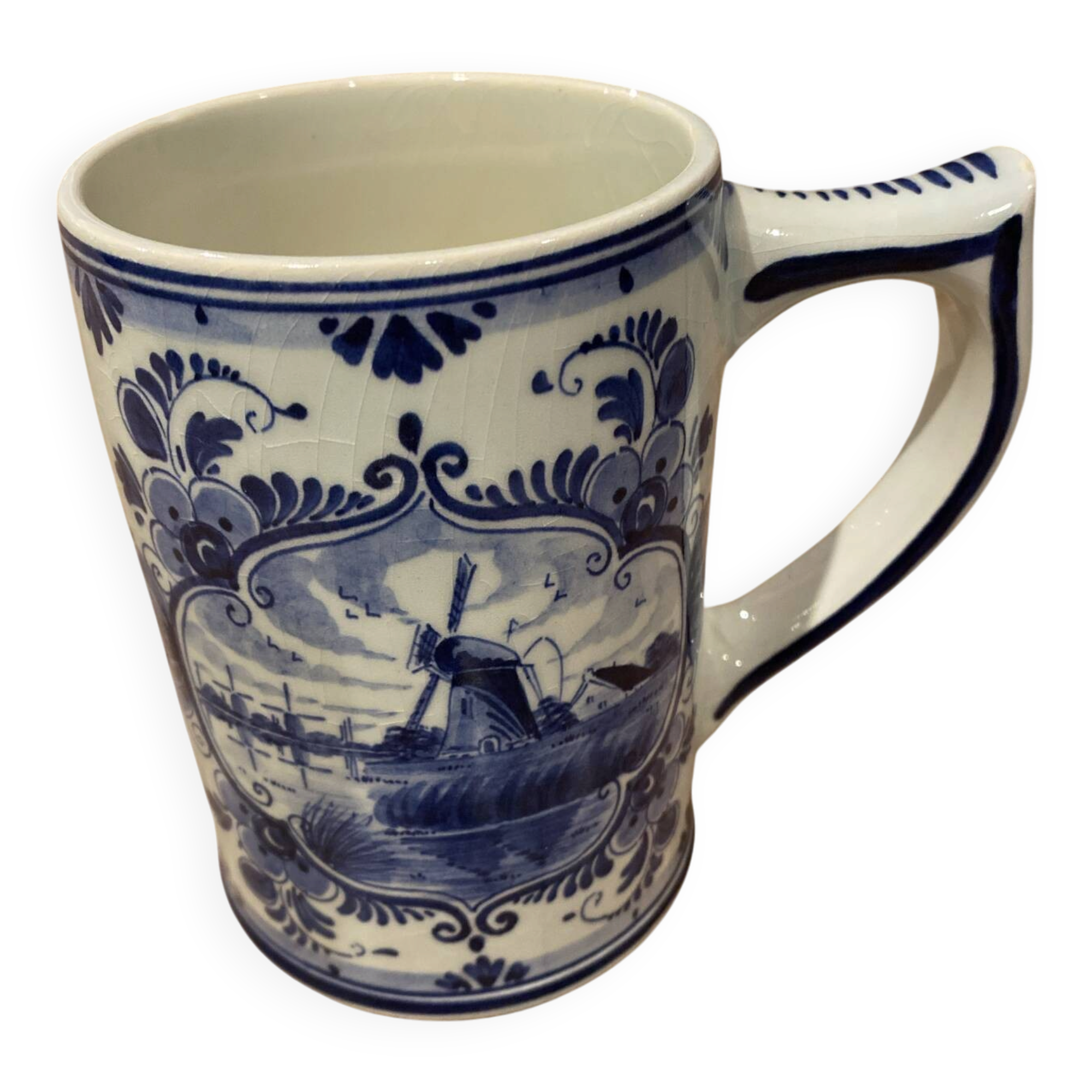 Delft Blue hand-painted cup - Made in Holland (8×12 cm)