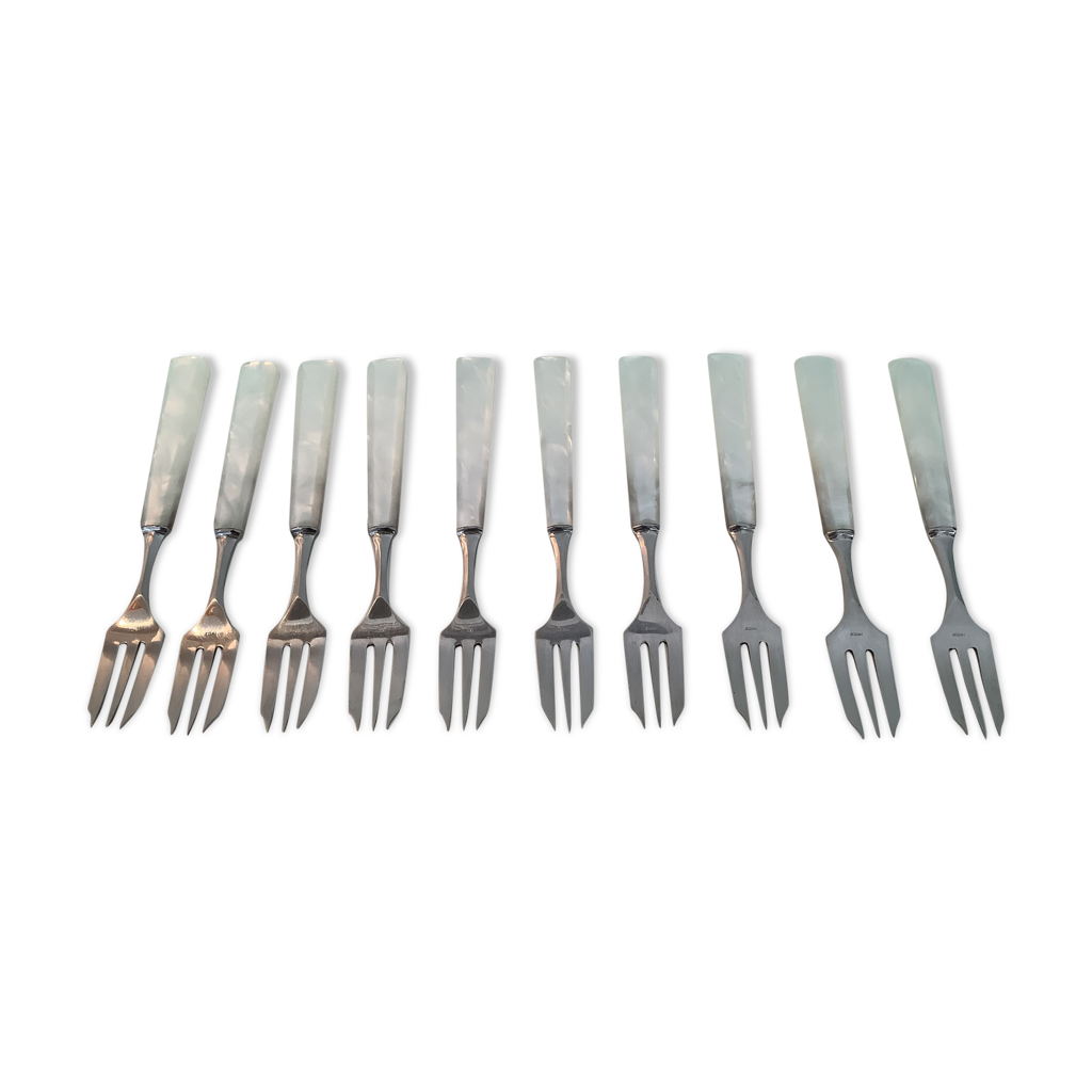 Lot De 15 Fourchettes Vintage URSS - Rétro Années 50, Inox/Étain, Style Antique