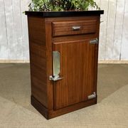 Bistro sideboard with 1 mahogany door and Formica top from the 1950s.