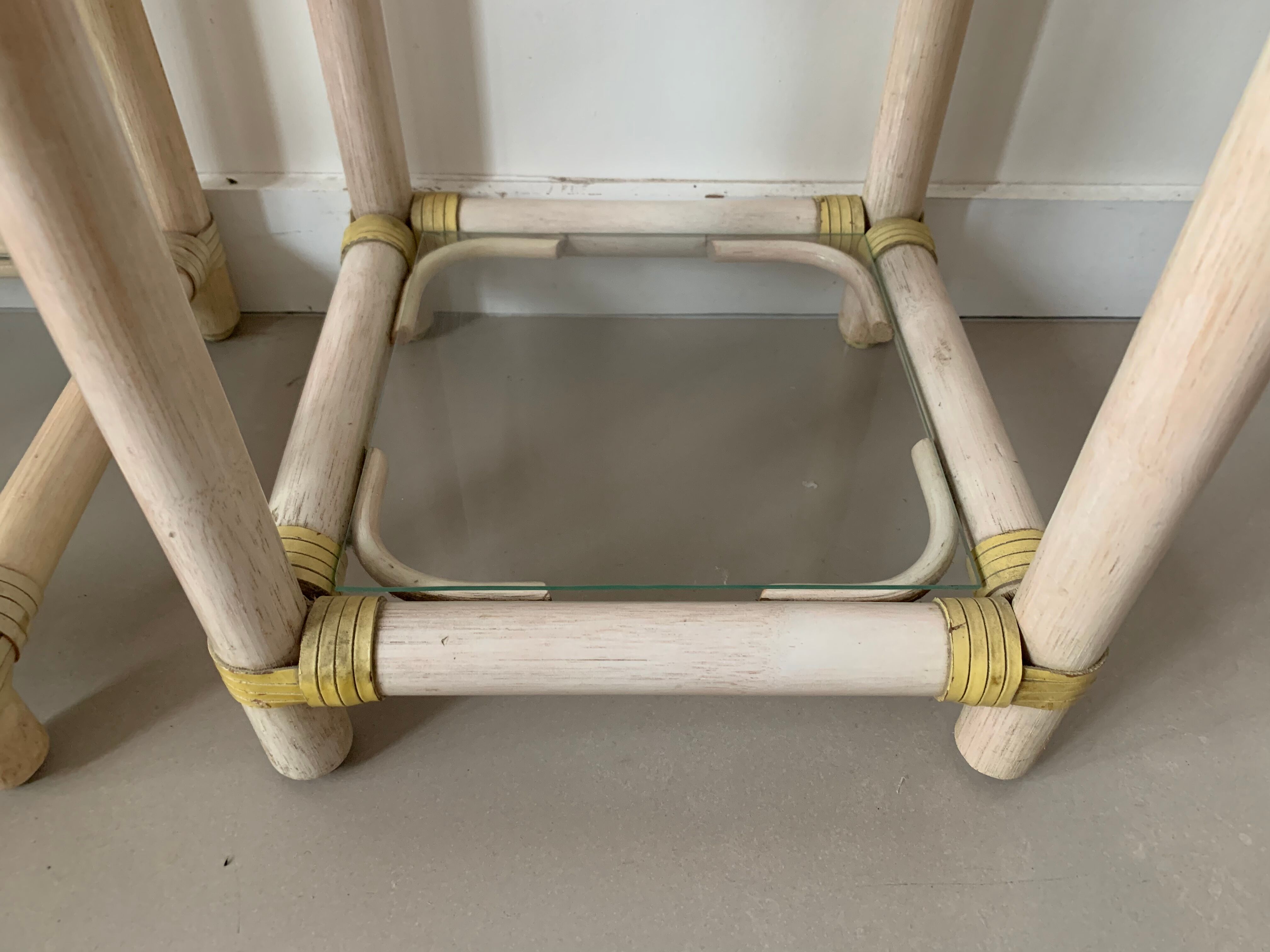 Vintage rattan bedside table