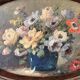 Still life with flowers, oil on panel circa 1930