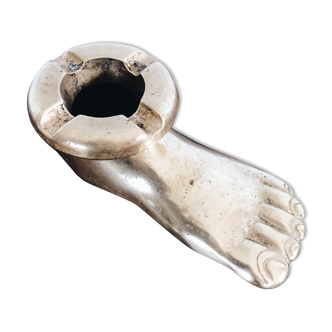 Solid brass ashtray in the shape of a foot