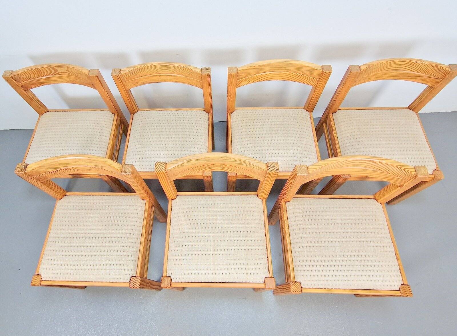 Vintage Pine Dining Chairs by Martin Visser for 't Spectrum, 1960s, Set of 7