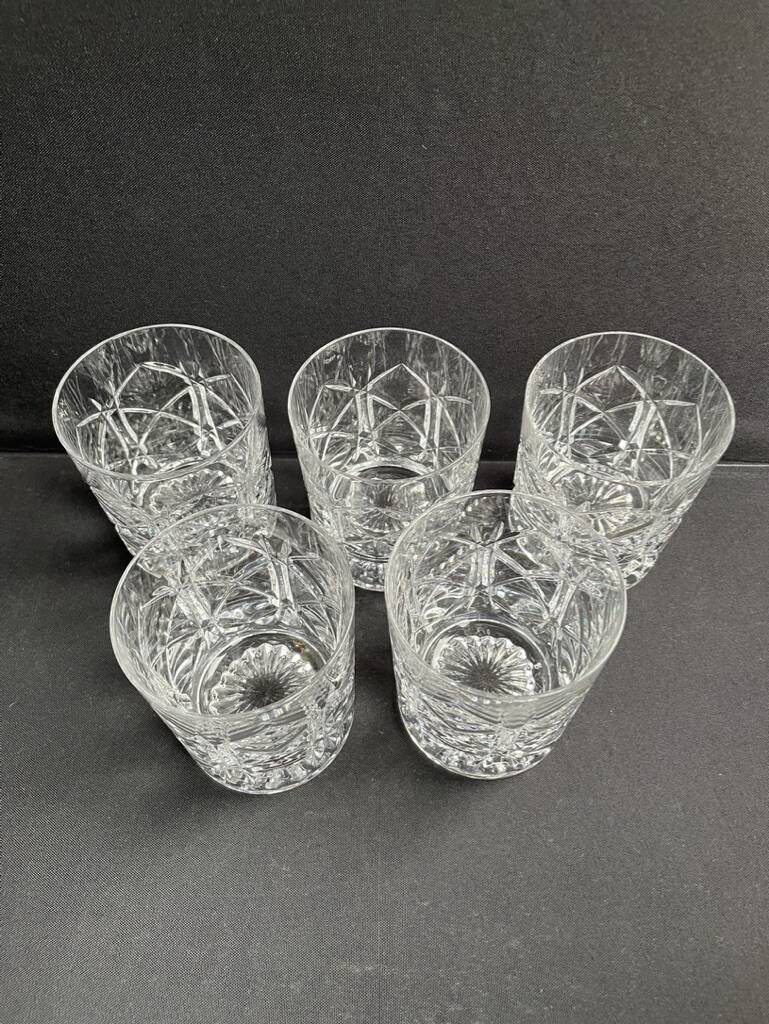 5 Whiskey glasses – Cut crystal