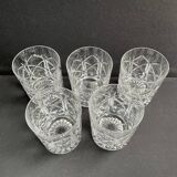 5 Whiskey glasses – Cut crystal