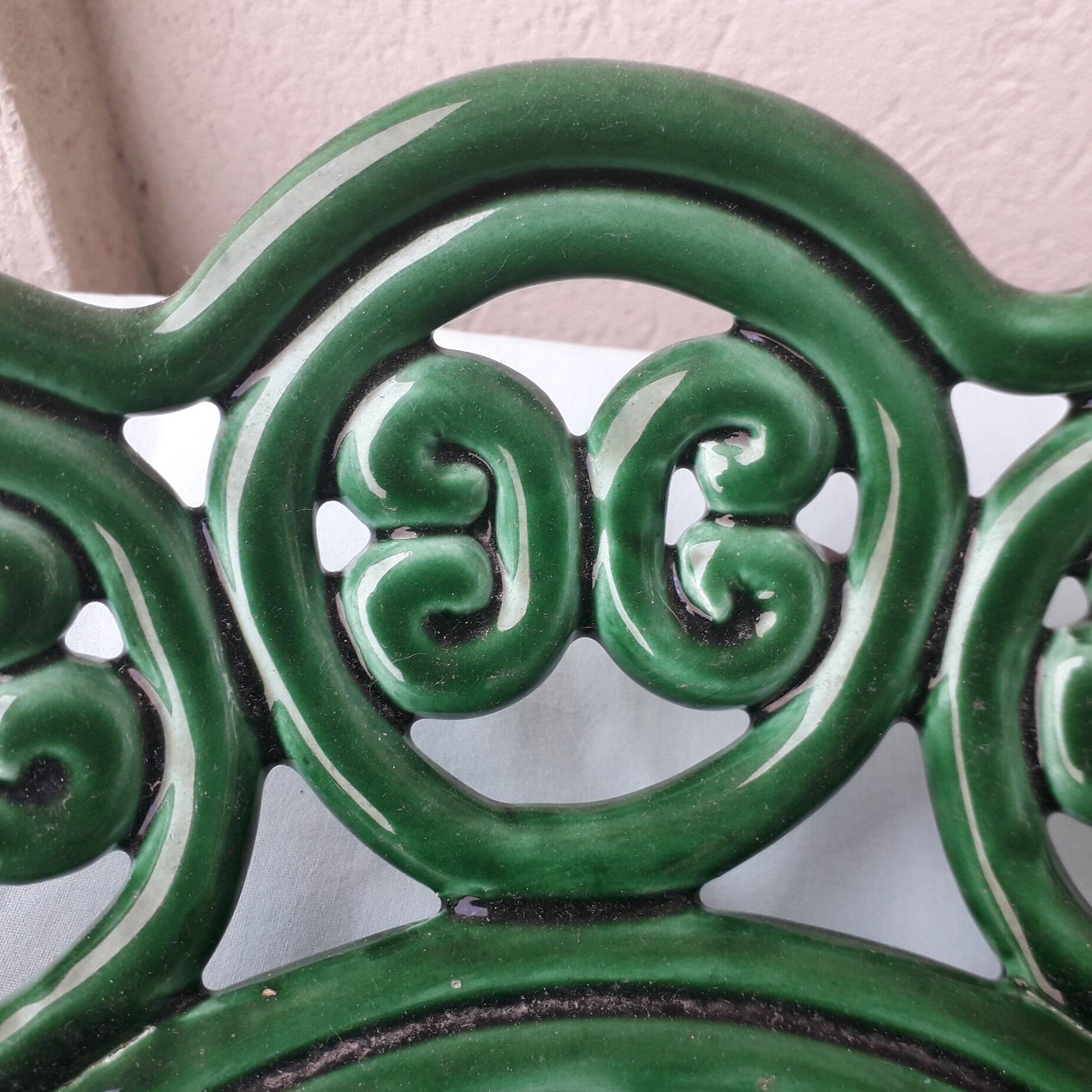 Green ceramic bowl