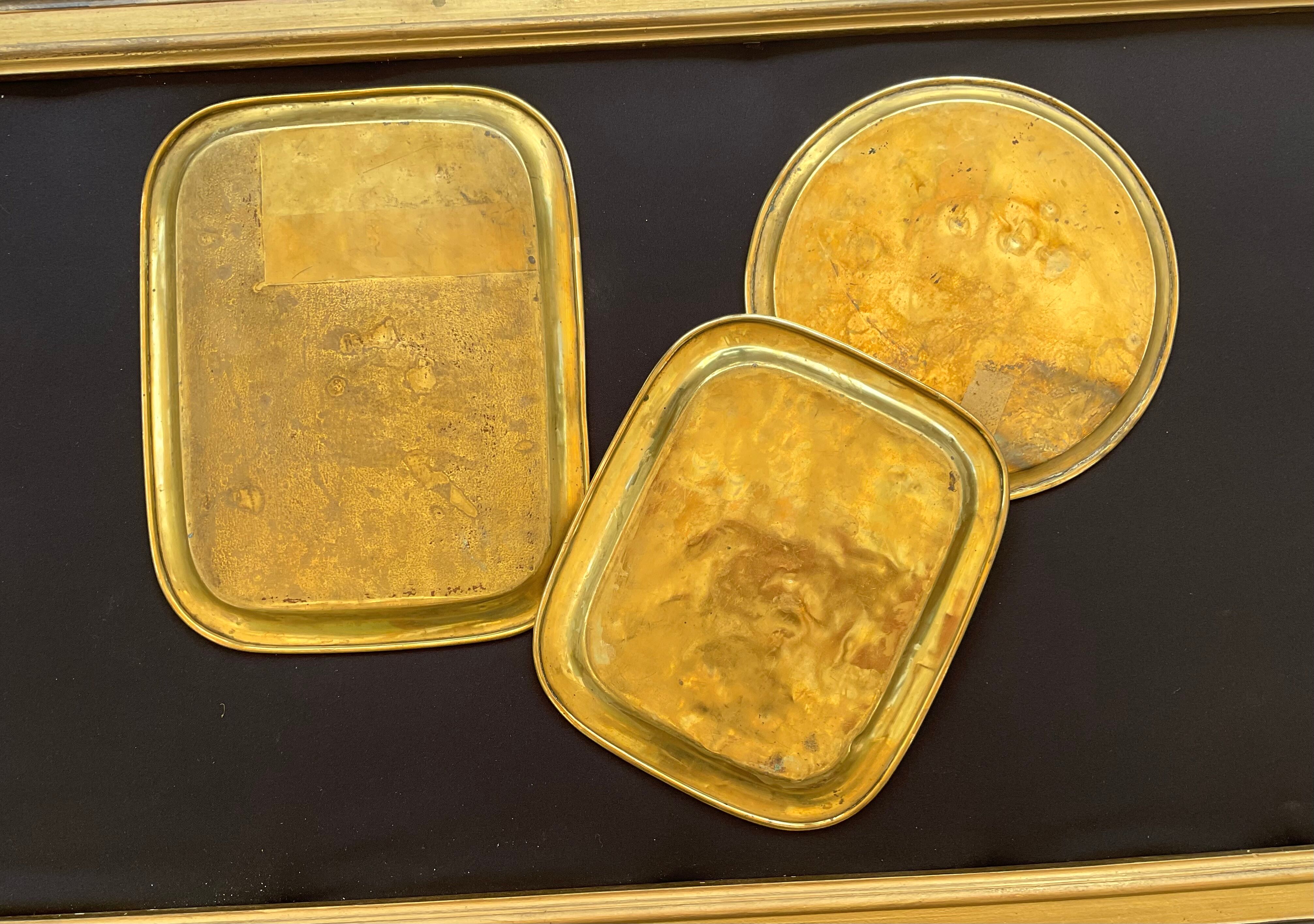 Set of 4 copper trays