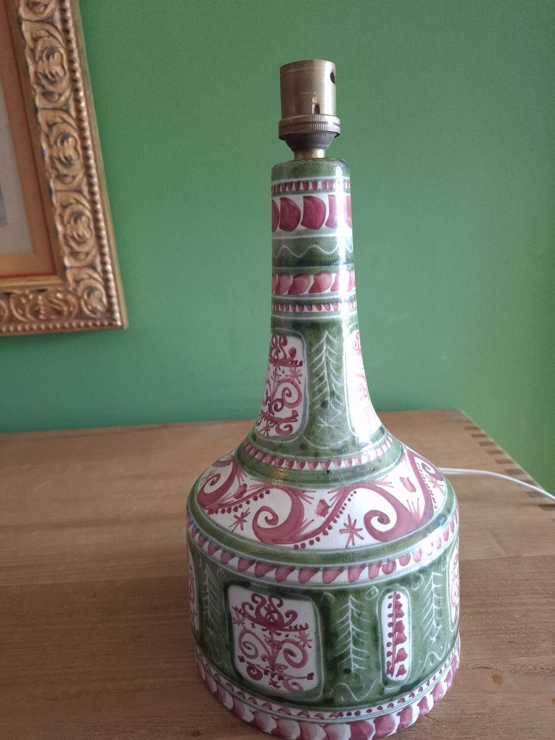 Quimper ceramic lamp base, Millot