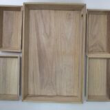 Natural wood trays - set of 4