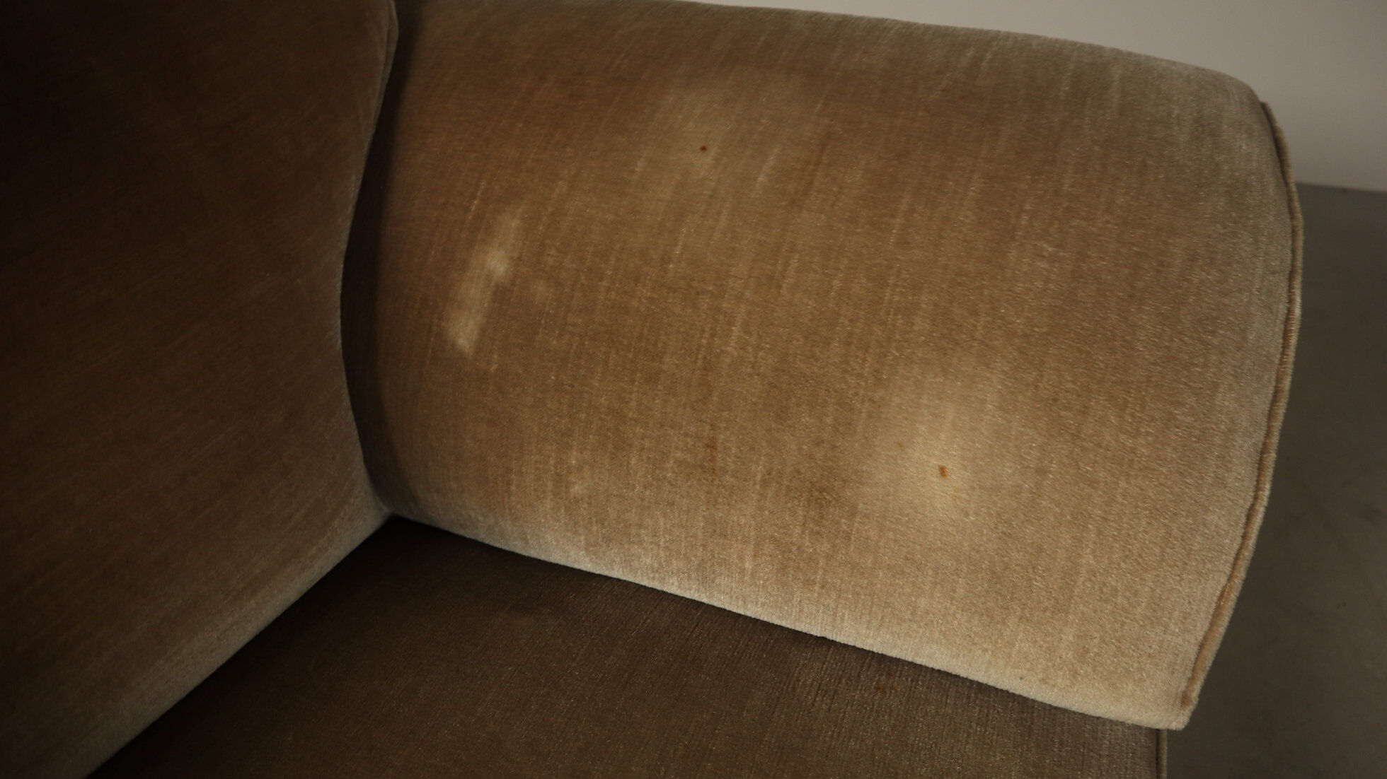 Art Deco three-seat sofa in original velvet, Belgium circa 1930