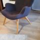 Scandinavian armchair felt fabrics dark grey