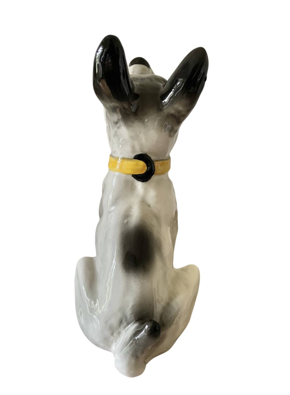 DESVRES earthenware dog with sulphide eyes, 1950