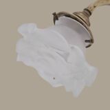 Art Nouveau wall light in gilded bronze - Frosted glass tulip - Period 1900