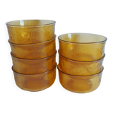 Set of 7 frosted amber cups l'alsacienne sierra biscuits