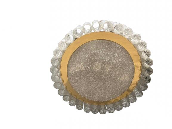 Metal and glass ceiling light