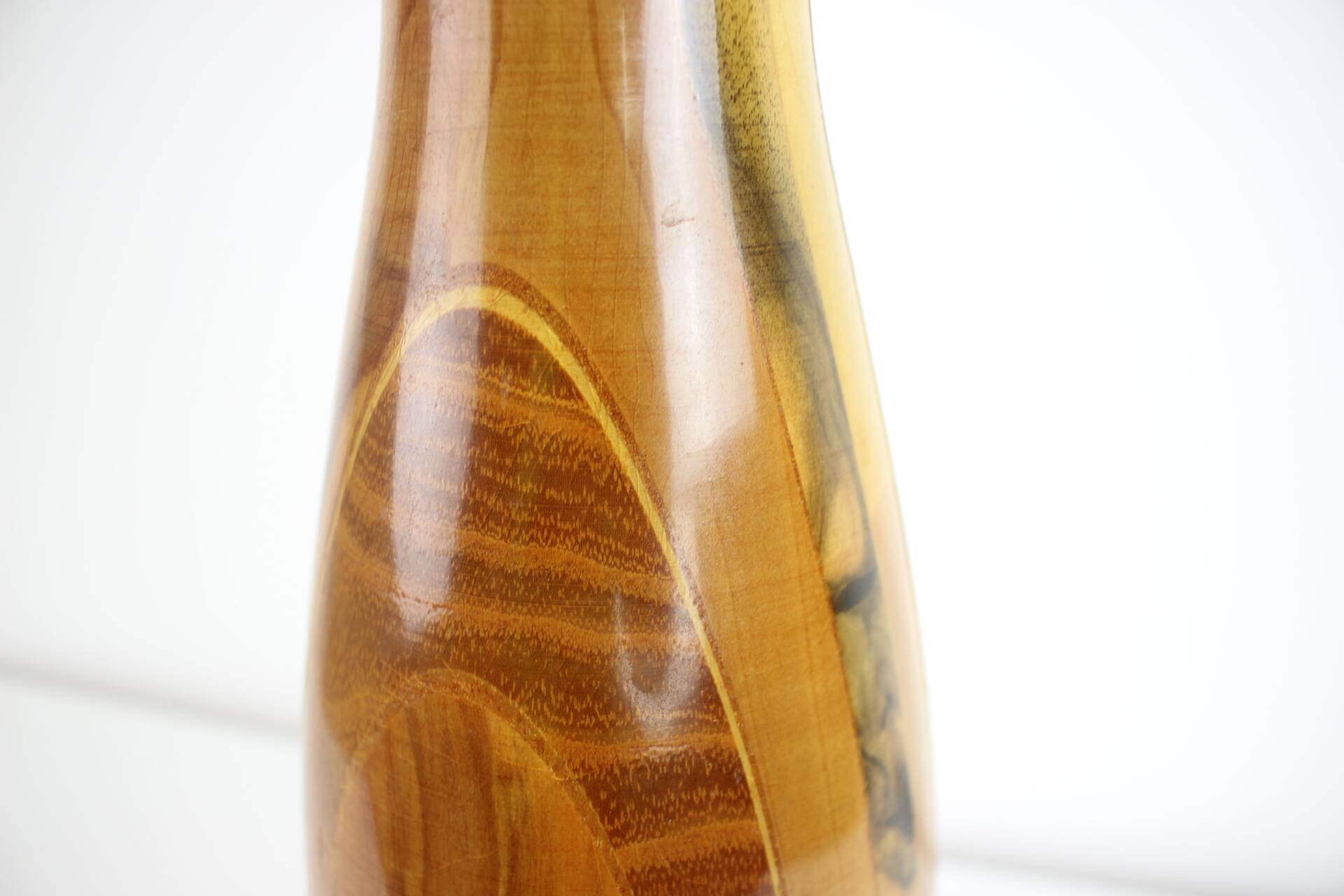 1970s Wooden Vase, Czechoslovakia
