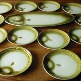 Earthenware fish service Moulin des loups France