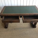 Oak and leather desk. Restored.