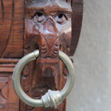 Henry II style bevelled oak mirror 95x154cm