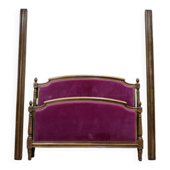 Louis XVI style velvet upholstered bed