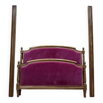 Louis XVI style velvet upholstered bed