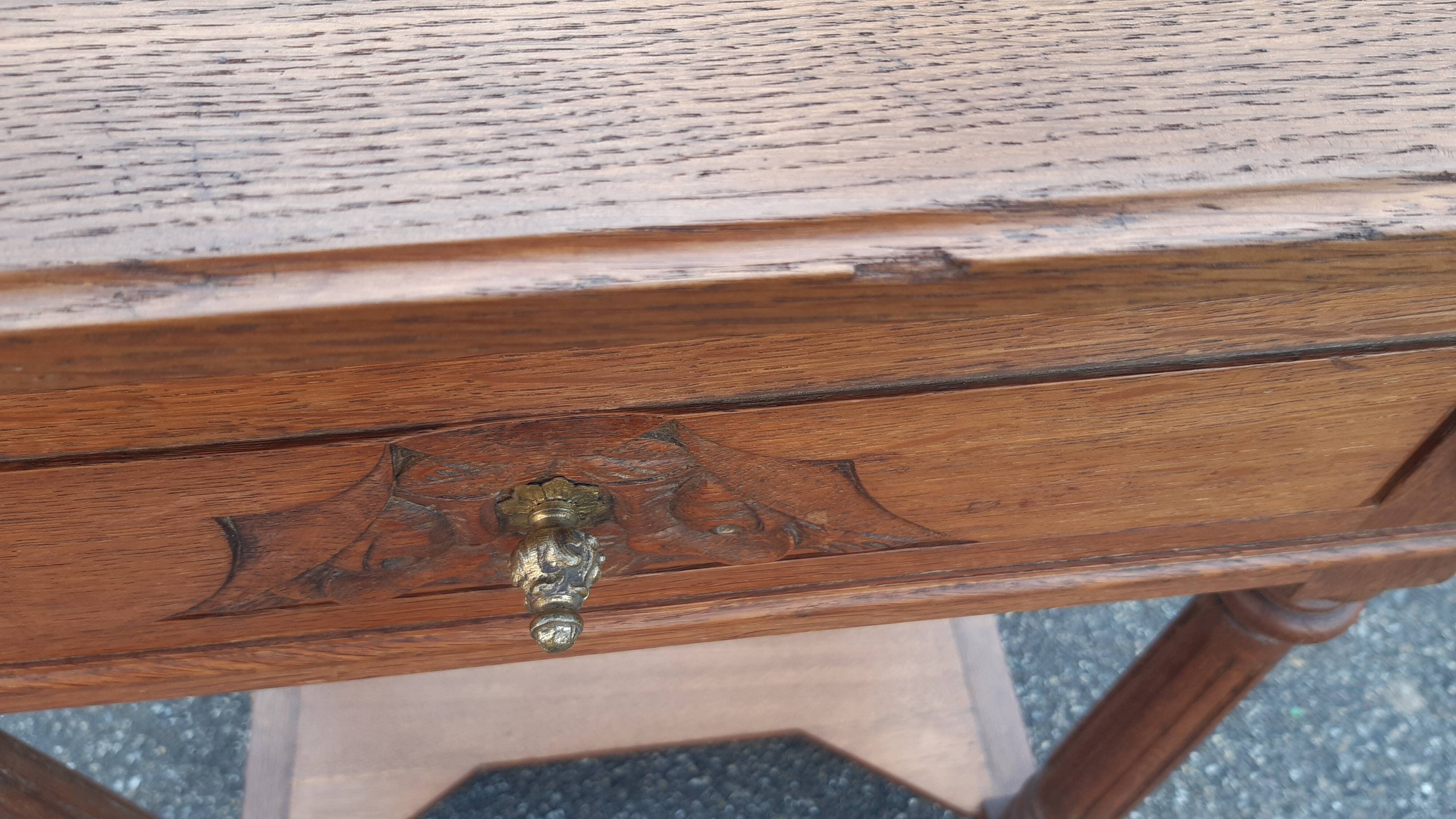Art Deco console in solid oak