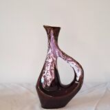 Vintage liqueur set - brown & purple glazed ceramic - 1970s