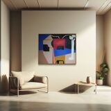 Original abstract "heart maze" blue version