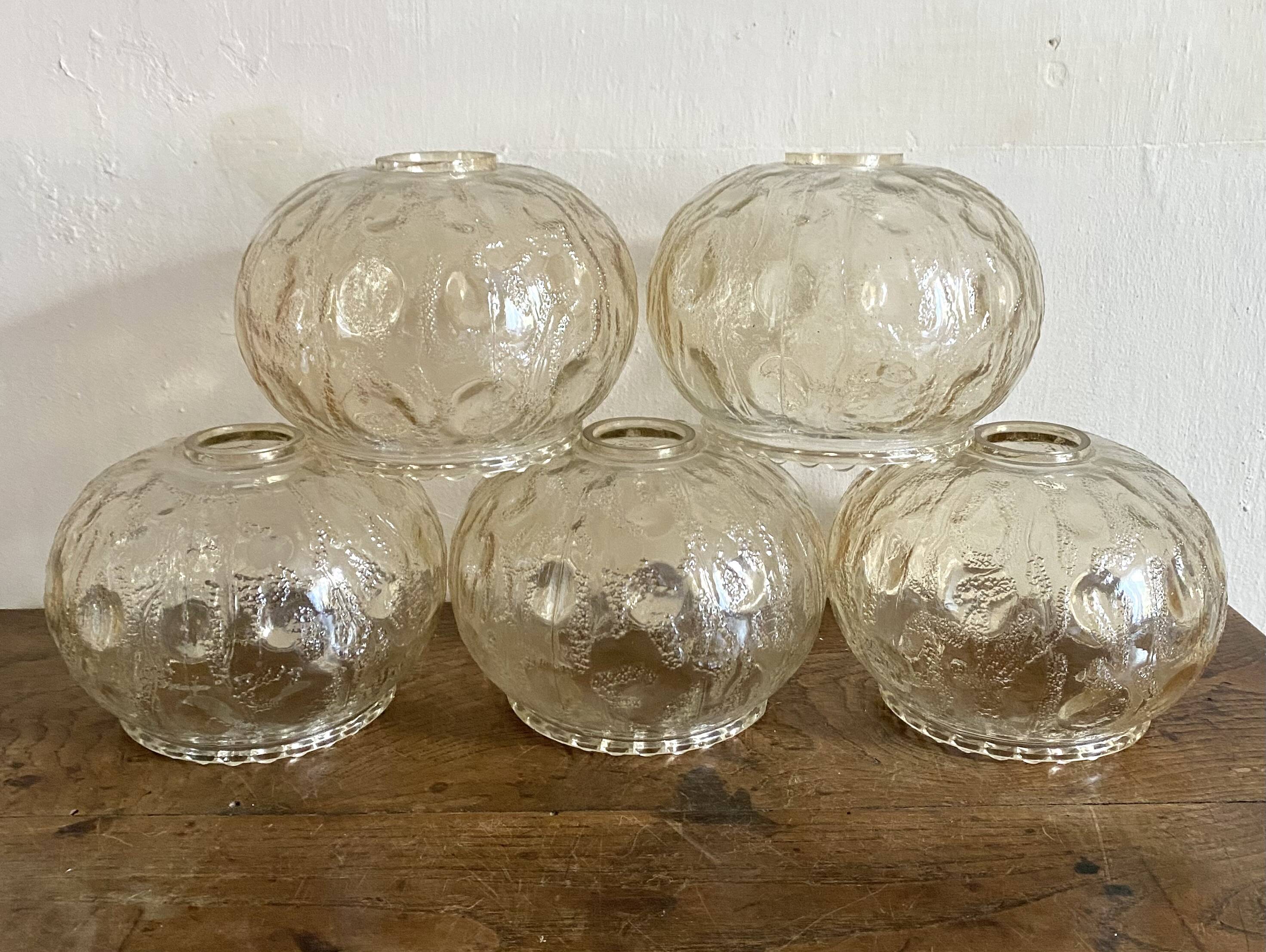 Vintage champagne molded glass globes
