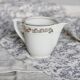 Vintage earthenware milk jug from Moulin des Loups – Gold floral motif