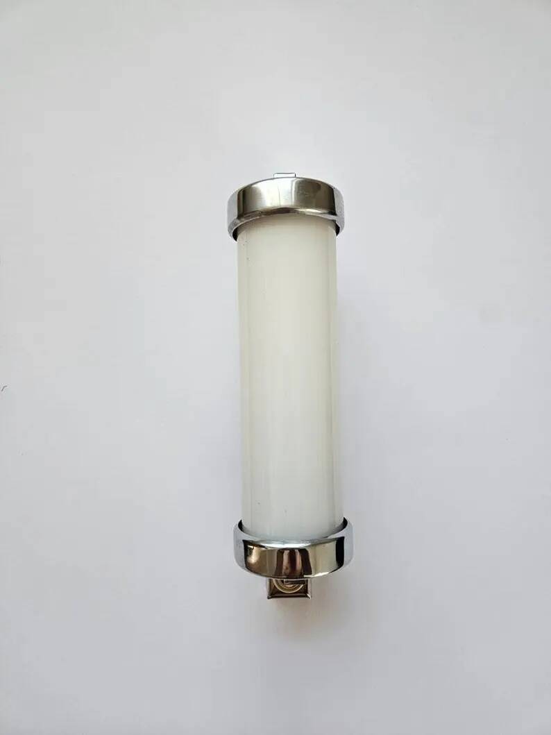 Rare Chrome design Bauhaus, Art Deco, Functionalism Wall Lamp, 1930s